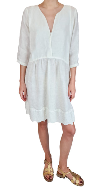 120% LINO MILK HEM DETAIL DRESS