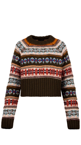 SMYTHE OLIVE CROPPED HAND KNIT JUMPER