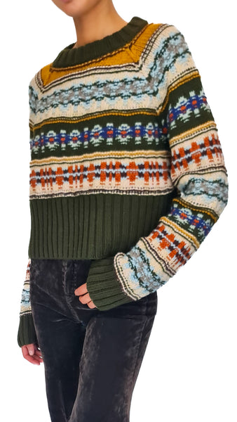 SMYTHE OLIVE CROPPED HAND KNIT JUMPER