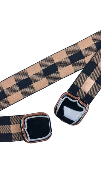 EXQUISITE J CARAMEL PLAID BELT