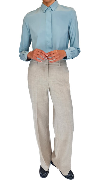 CALIBAN DUCK EGG SILK SHIRT