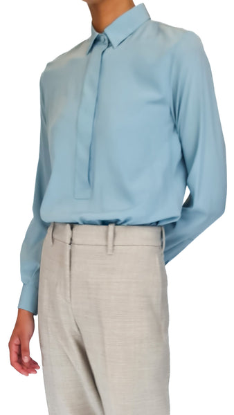CALIBAN DUCK EGG SILK SHIRT