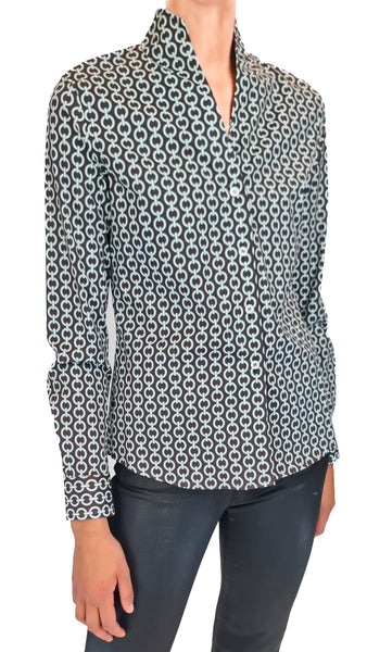 CALIBAN BROWN COTTON LINK SHIRT