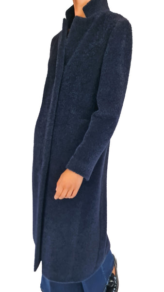CINZIA ROCCA LONG NAVY ALPACA COAT