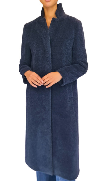 CINZIA ROCCA LONG NAVY ALPACA COAT