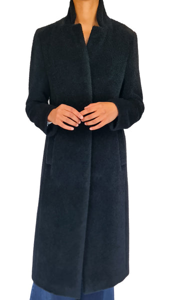 CINZIA ROCCA LONG BLACK ALPACA COAT