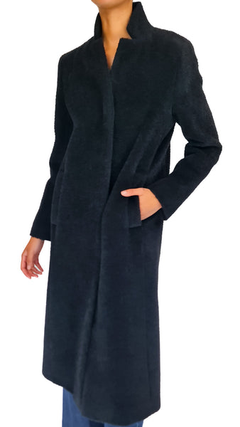 CINZIA ROCCA LONG BLACK ALPACA COAT