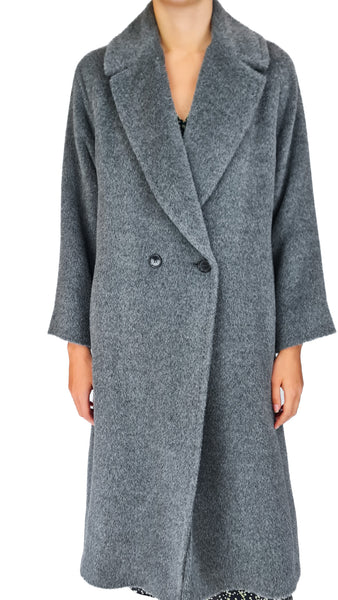 ROSSO35 GREY ALPACA COAT