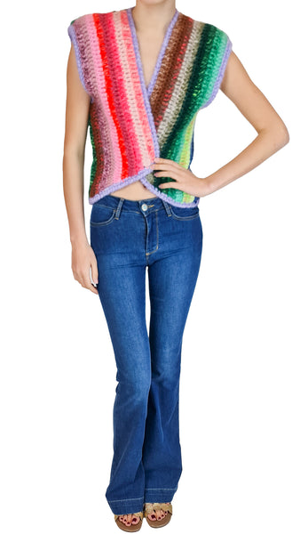 DAWN X DARE FINE MULTI HANDKNIT GILET