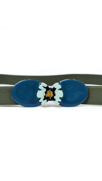 EXQUISITE J CLASSIC FLOWER ARMY BELT