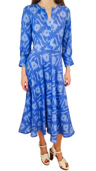 NIMO WITH LOVE AZURITE IKAT BLUE DRESS