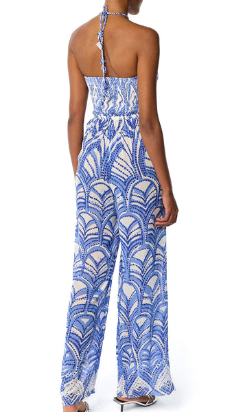 POUPETTE ST BARTH CLAUDIA BLUE HIMBA JUMPSUIT