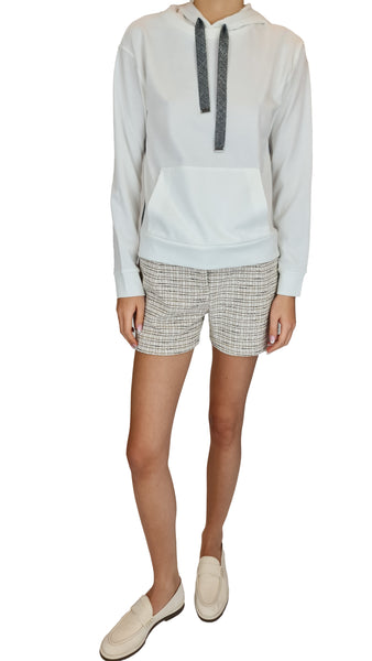 <p>Crafted from super soft cotton, this style is the epitome of comfort. With its dark grey details, it adds a touch of sophistication to your casual look. Stay cozy and stylish with this must-have hoodie.</p> <p data-mce-fragment="1">This garment is the result of a careful selection of the very finest natural threads, and has undergone no chemical treatment. We recommend you take the same care when washing it, following the instructions on the label.</p> <p data-mce-fragment="1"> </p>