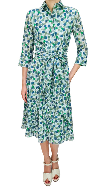 ROSSO35 COTTON GREEN SPOT DRESS