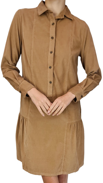 ROSSO35 MUSTARD SHORT CORD DRESS