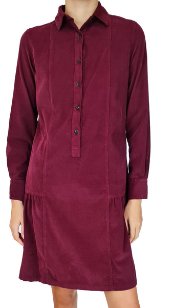 ROSSO35 WINE SHORT CORD DRESS