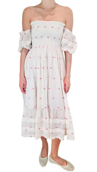 SEEMA KAHAI ELENA PINK DOTS DRESS