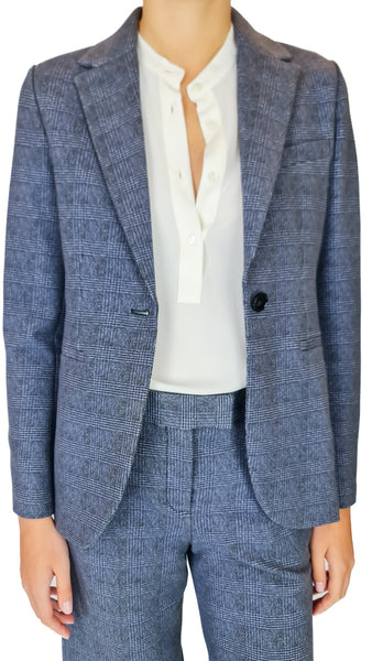 CIRCOLO BLUE CHECK FLEECE JACKET