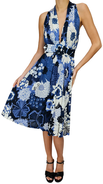 SIYU BLUE WOLF CREPE DRESS