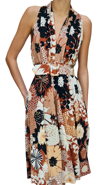 SIYU MOCHA WOLF CREPE DRESS