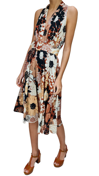 SIYU MOCHA WOLF CREPE DRESS