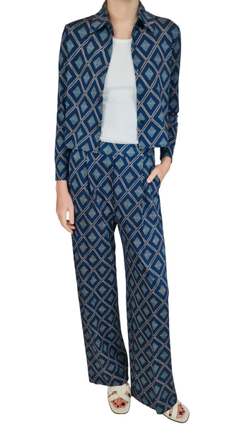 SIYU ZEMLIA BLUE CREPE TROUSERS