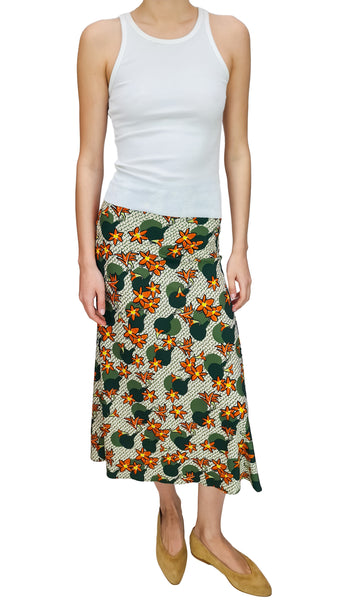 SIYU PRELUDE GREEN CREPE SKIRT