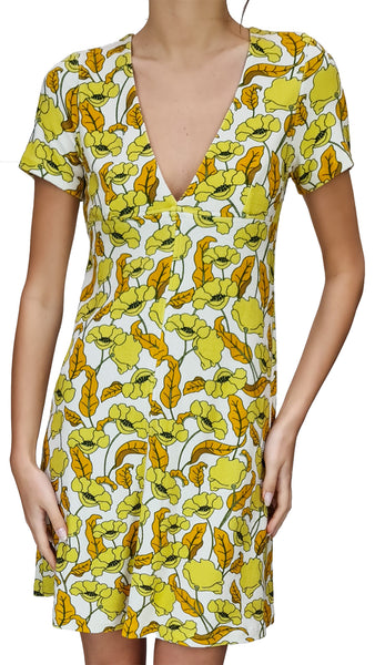SIYU YELLOW SHELLEY SPUGNA DRESS