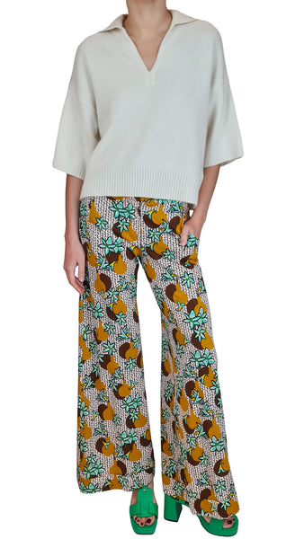 SIYU PRELUDE BROWN CREPE TROUSERS