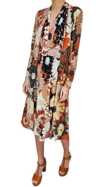 SIYU MOCHA WOLF CREPE DRESS