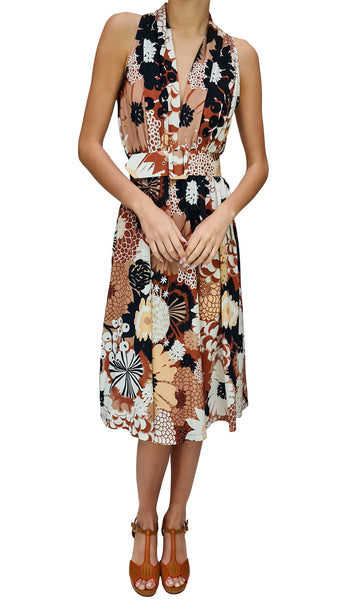 SIYU MOCHA WOLF CREPE DRESS