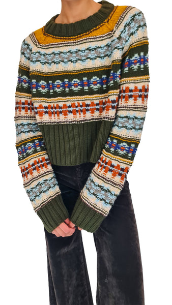 SMYTHE OLIVE CROPPED HAND KNIT JUMPER