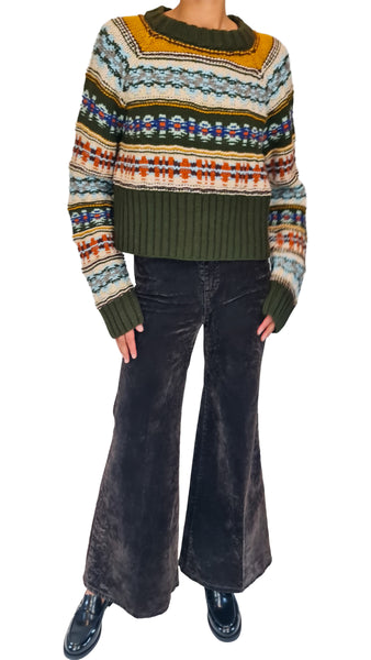 SMYTHE OLIVE CROPPED HAND KNIT JUMPER