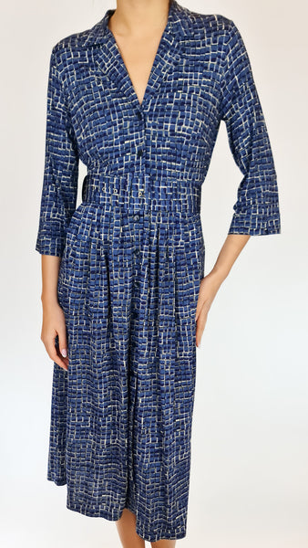 SIYU BLUE DARK CREPE DRESS