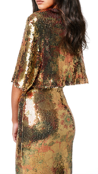 SMYTHE GOLD FLORAL SEQUIN TEE