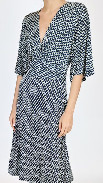 SIYU NAVY MONEY TIE DRESS