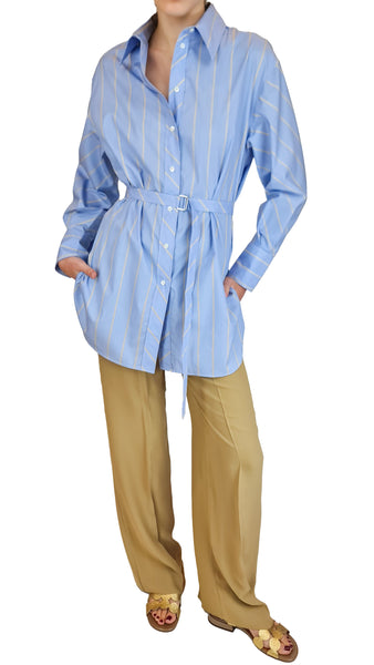 TRUE ROYAL SKY STRIPE OVERSIZE SHIRT