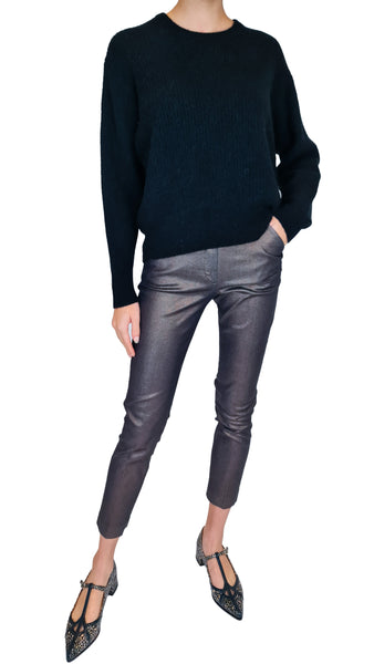 TRUE ROYAL PENNY DENIM LAME TROUSERS