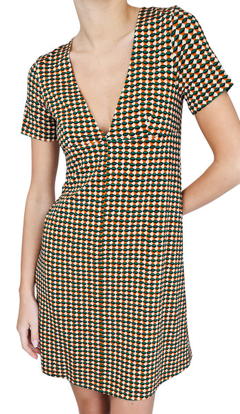 SIYU GREEN VANIA CREPE MINI DRESS
