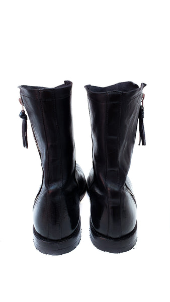 ALBERTO FASCIANI BLACK BIKER BOOTS