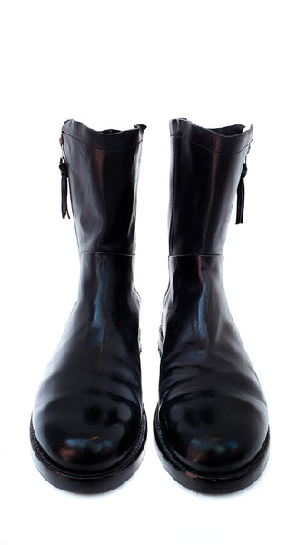ALBERTO FASCIANI BLACK BIKER BOOTS