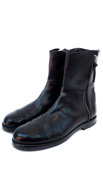 ALBERTO FASCIANI BLACK BIKER BOOTS