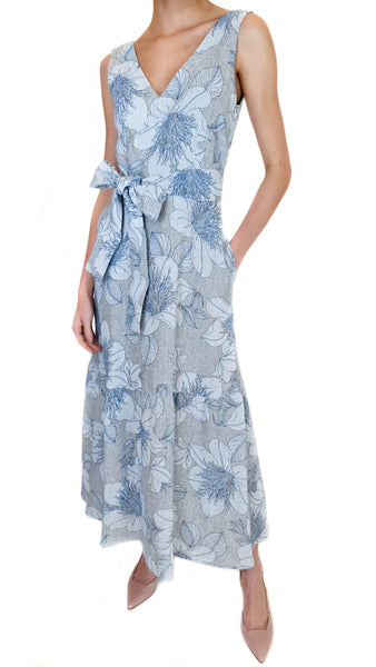 ROSSO35 STRIPE FLORAL DRESS