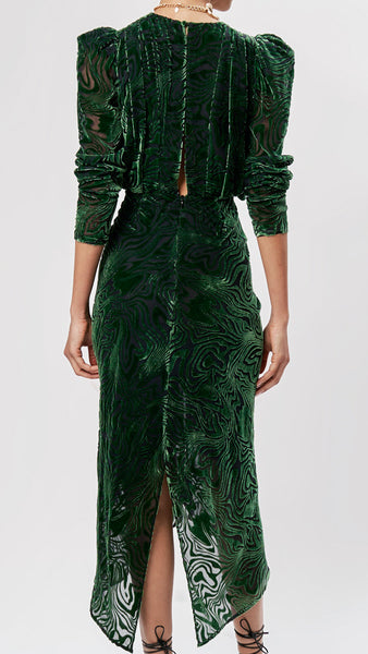 RONNY KOBO ASTRID EMERALD DRESS