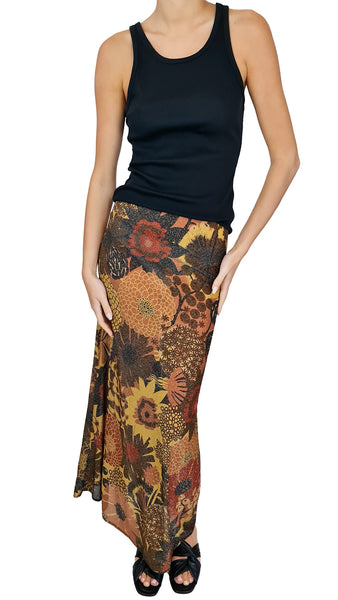 SIYU MOCHA WOLF LUREX SKIRT