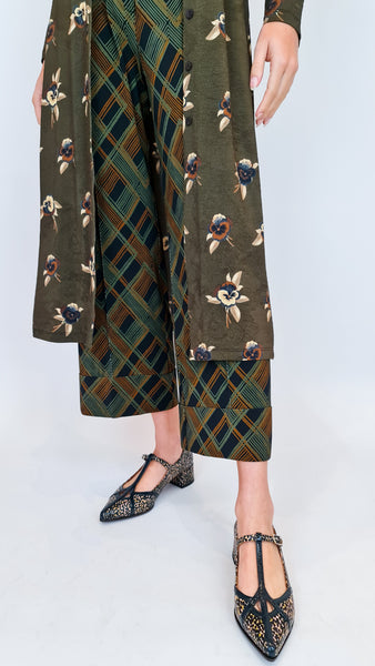 SIYU ESCOCES CREPE CROP TROUSER