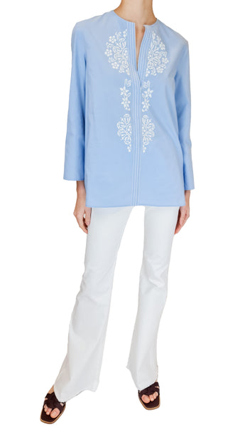 TRUE ROYAL SKY EMBROIDERED SHIRT