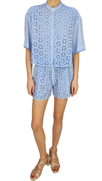120% LINO PLACID BLUE TOP