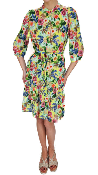 SALONI TYRA PLUMERIA LEMON DRESS