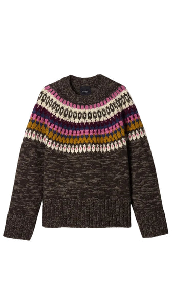 Shop the Smythe Oversized Fair Isle Jumper. Crafted with a marled brown base and vibrant patterned yoke, this cozy knit delivers relaxed winter warmth.
* Smythe oversized jumper
* Smythe Fair Isle sweater
* Women's oversized Fair Isle knit
* Smythe brown pattern sweater
* Chunky Fair Isle crewneck jumper
* Women's colorful yoke wool sweater
* Designer oversized brown knitwear Smythe oversized winter pullover